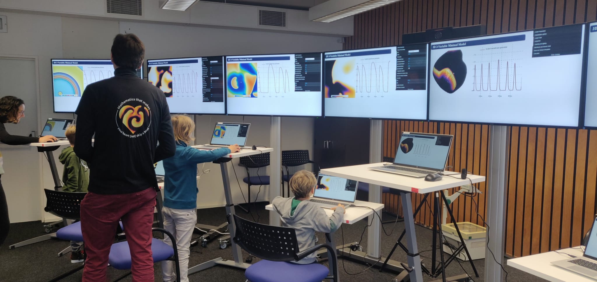 Kids testing some simulations.
